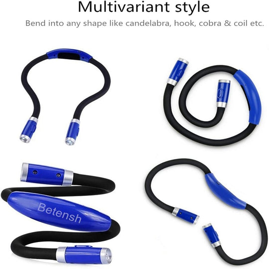 Rechargeable LED Book Light, Neck Hug, Hands-Free,  Super Flexible, 3 Adjustable Brightness Levels