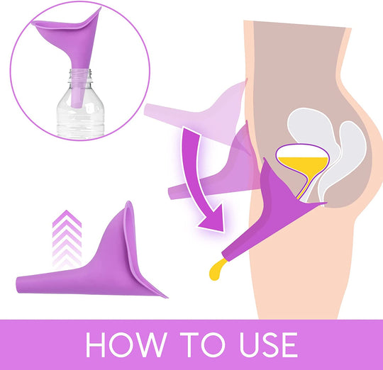 HAKDAY Urinal for Women, 4PCS Female Urinal Pee Funnel Portable Urination Device for Camping Travel Hiking Gear for Woman