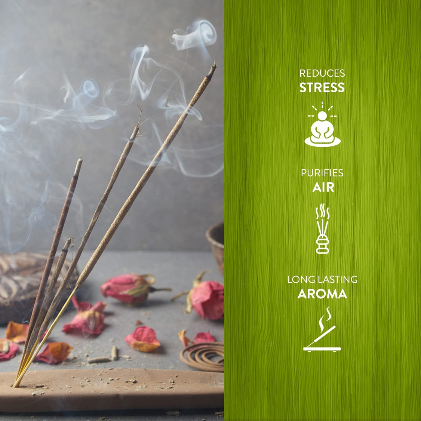 HEM Lemongrass Incense Sticks - Pack of 6 (20 Sticks Each) Scented Sticks for Relaxing & Meditation