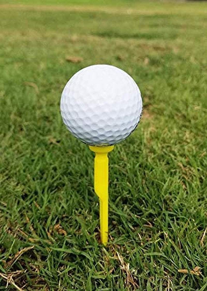 Won't Fly Golf Tee - Never Lose Another Tee 3" 1/8 High - Half Inch Wide Cup 5 Pack Yellow