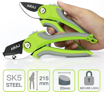  2 Pack Steel Pruning Shears Set for Gardening