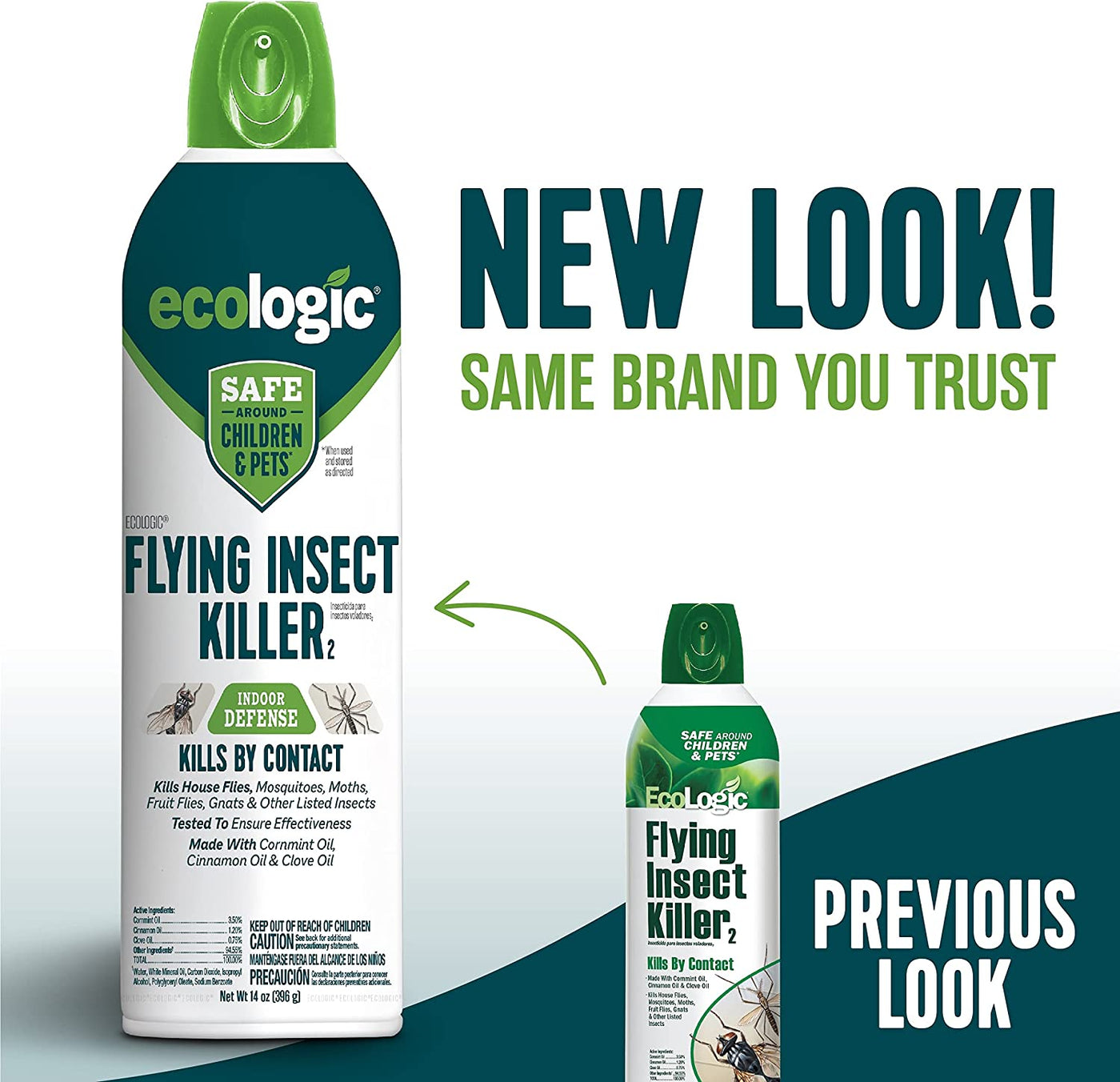 Ecologic Flying Insect Killer, Kills Fruit Flies, Mosquitos, Gnats and Other Insects, (Aerosol Spray) 14 fl Ounce