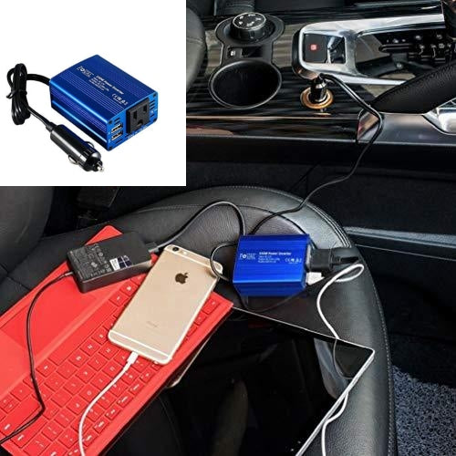 150W Car Outlet Power Converter with 3.1A Dual USB Charge Ports