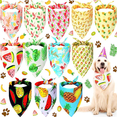 12 Pieces Summer Dog Bandanas 