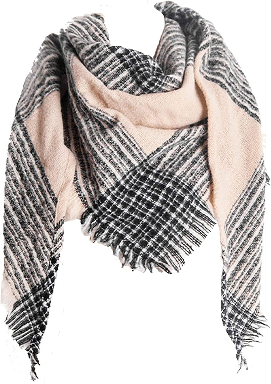 Women's Warm Scarf Triangle Plaid Shawl