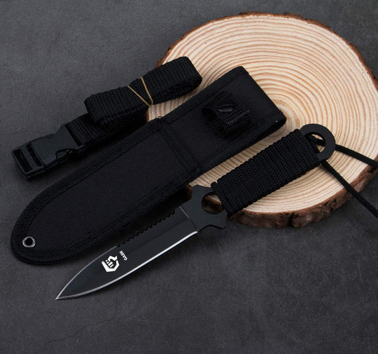  Scuba Diving Knife with Leg Straps & Sheath, Razor Sharp - Lightweight Diving Equipment for Spearfishing, Snorkeling, Hunting, Rescue & Water Sports