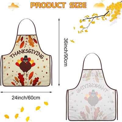 3 Piece Fabric Thanksgiving Turkey Cooking Chef Aprons