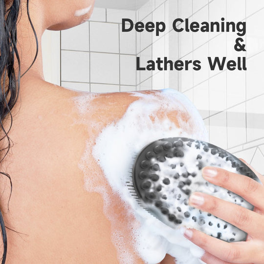 Soft Silicone Body Scrubber,Exfoliating Shower Scrubber for Cleansing Skin,Lathers Well