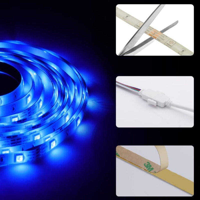 32.8ft LED Strip Lights, Waterproof & RGB Color Changing with Remote Control