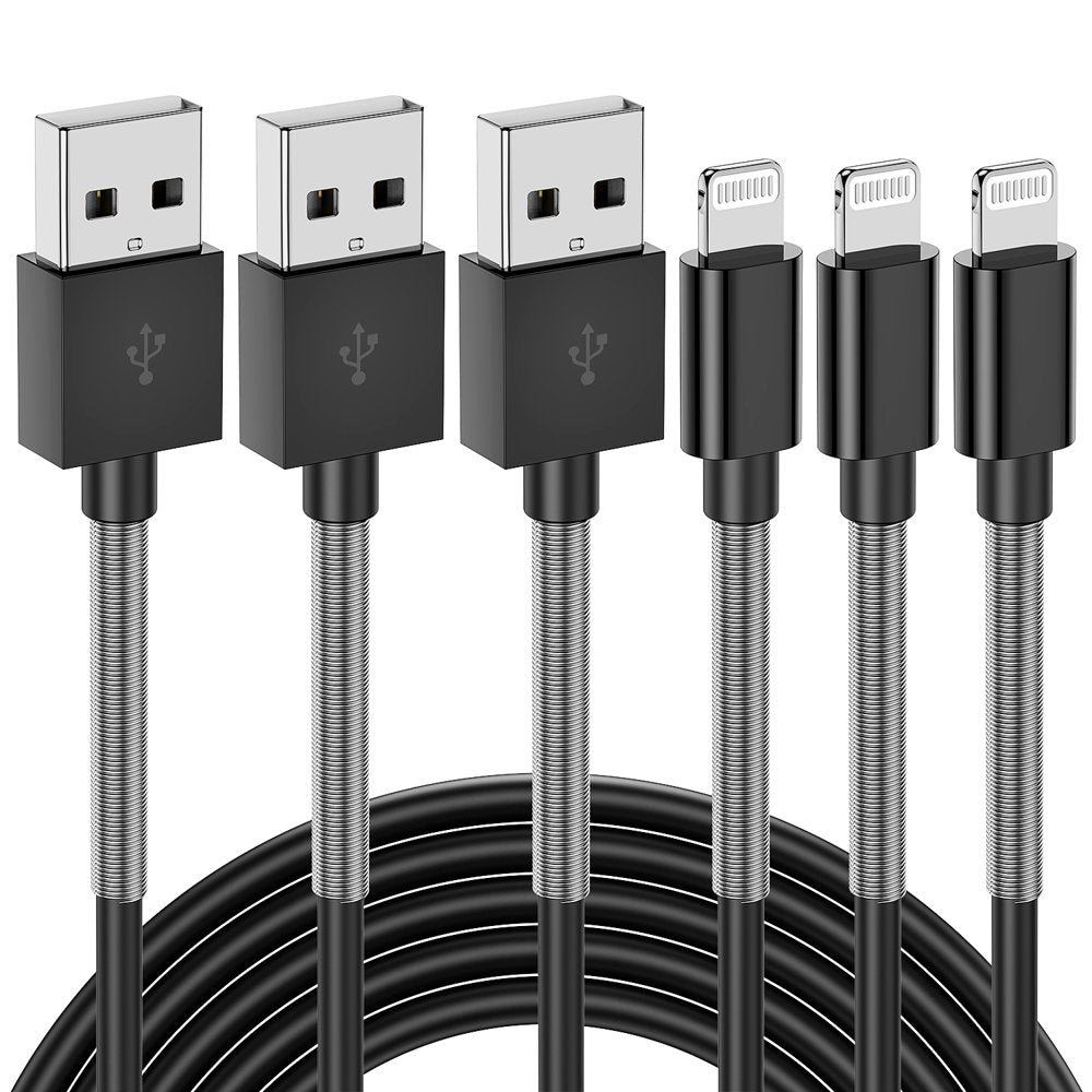 3 Pack Iphone Charger Cables 6Ft, [Apple Mfi Certified - USB a to Lightning Cable