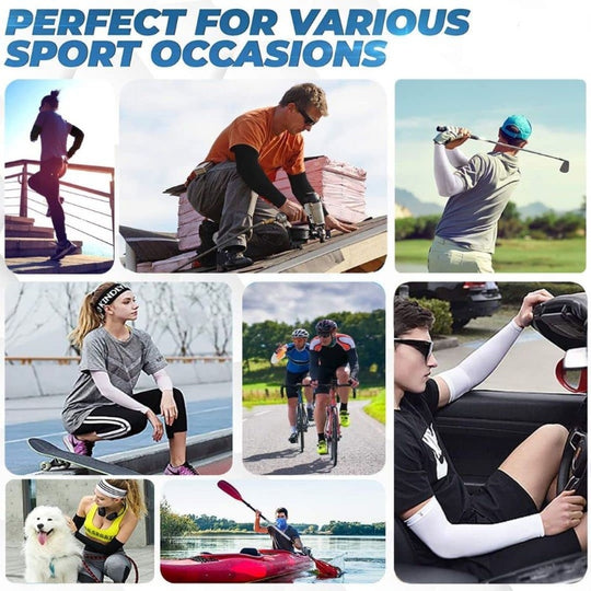 4 Pairs UV Sun Protection Arm Sleeves for Men & Women - UPF 50 Sports Compression Cooling Arm Sleeves