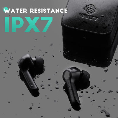 Bluetooth True Wireless Earbuds with Noise Cancelling Mic, Built-in Microphone, IPX7 Waterproof
