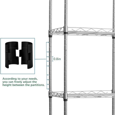 5-Shelf Wire Metal Storage Rack with Adjustable Shelves