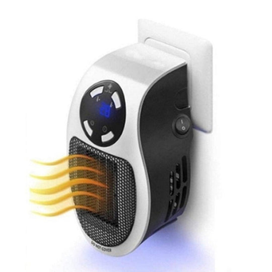 500W Space Heater - LED Display Wall Outlet Electric Plug with Adjustable Thermostat & Timer
