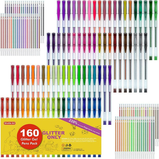 160 Pack Glitter Gel Pens Set