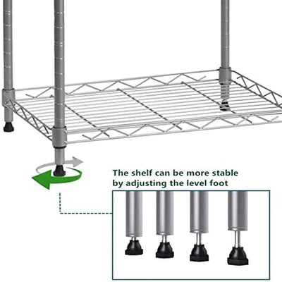 5-Shelf Wire Metal Storage Rack with Adjustable Shelves