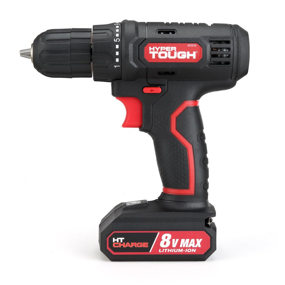  8V Max Cordless Drill, 3/8 Inch Chuck, Non-Removable 1.5Ah Battery with Charger, Bit Holder & LED Light