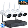 4 Camera Security Camera System-1TB HDD Wired,  IP66 Waterproof, 8CH NVR with AI Face Detection, Color Night Vision & Remote Access