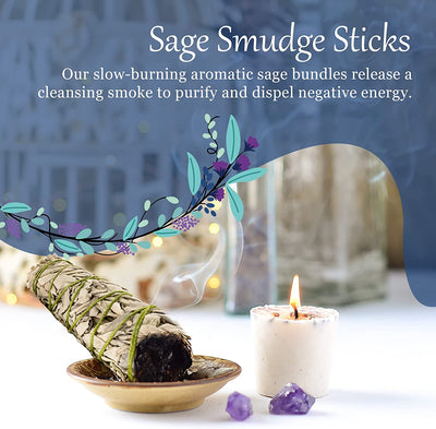 Alternative Imagination White Sage Bundles for Smudging, Natural Sage Bundle, Spiritual Cleansing, Sage Smudge Kit, Slow Burning Sage Sticks, Dried Herbs for Meditation Accessories 3 Pk of 4" Bundles