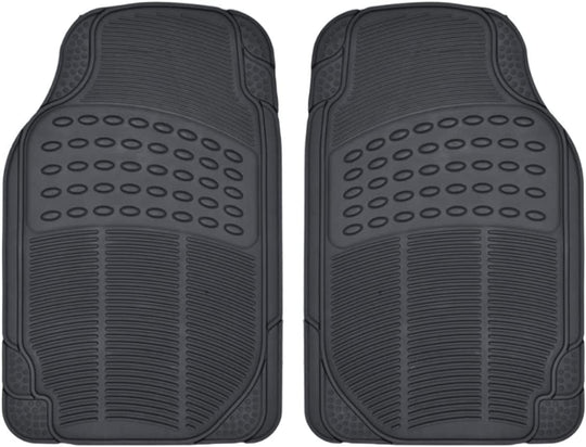  2 Piece Front Heavy Duty Front & Rear Rubber Floor Mats 