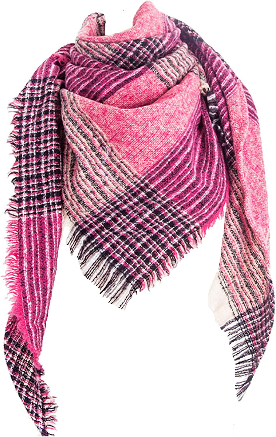 Women's Warm Scarf Triangle Plaid Shawl