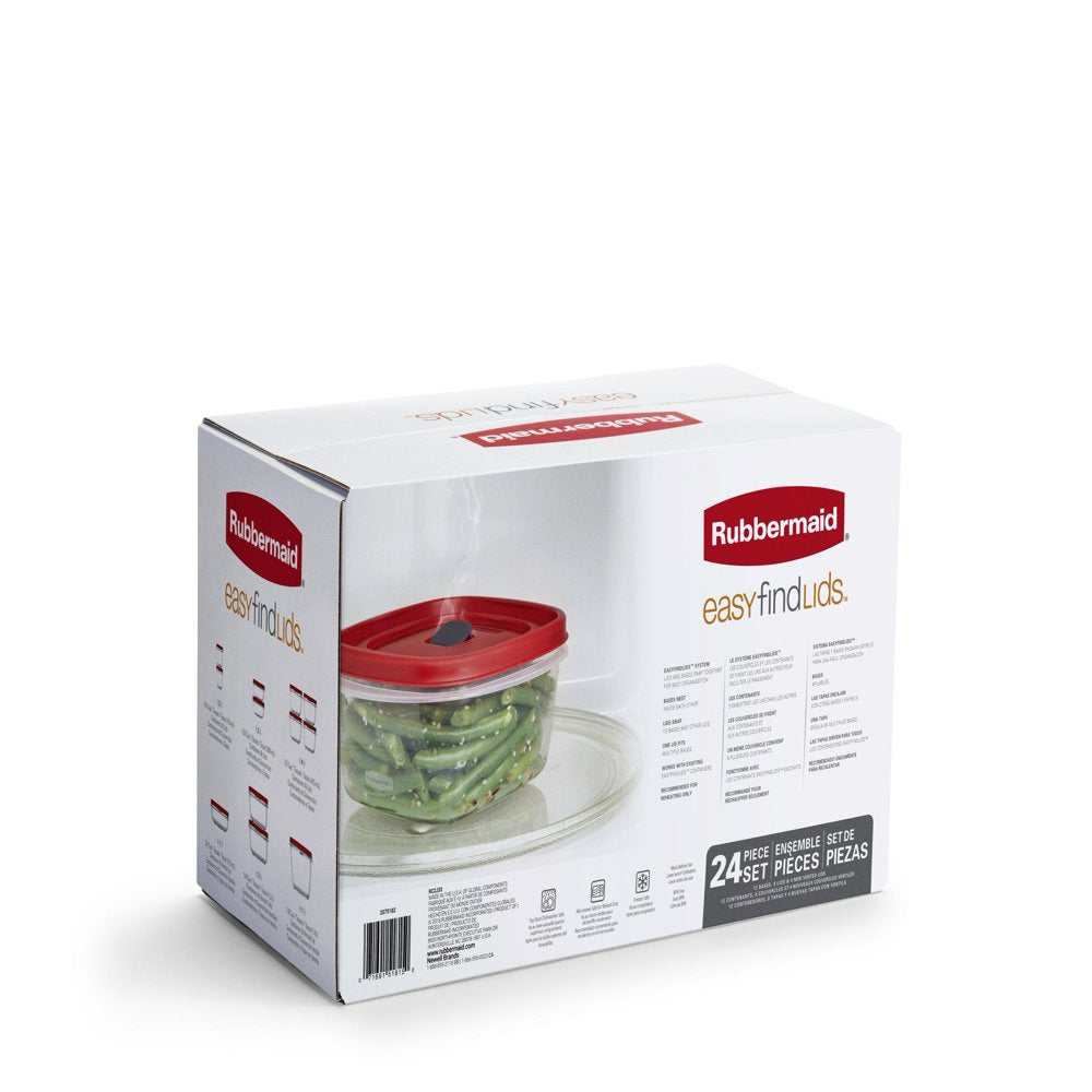 Rubbermaid 24 Piece Food Storage Containers