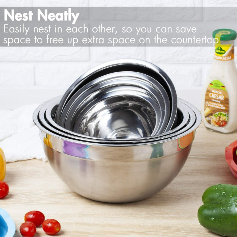  7 Pcs Metal Bowls with Lids for Kitchen