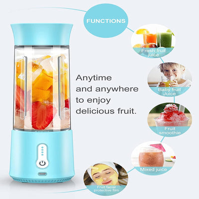 Rechargeable Portable Blender for Smoothies Shakes,  500ml Personal Blender with 4000mah  with Silicone Straw & Straw Cleaning Brush