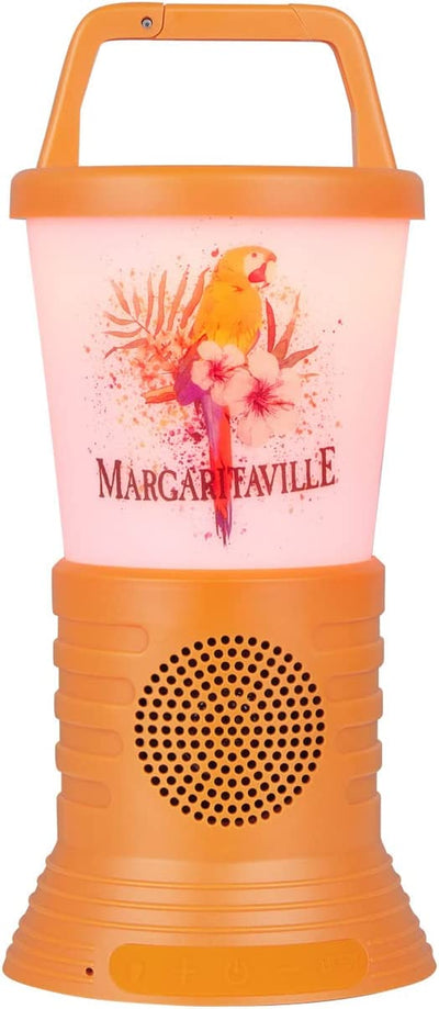 Margaritaville Light The Way Lantern Wireless Speaker with 3 Multicolored LED Light Modes, Waterproof Bluetooth Speaker, 5 Hours of Playtime, Table Lamp Outdoor Speaker with True Wireless Pairing