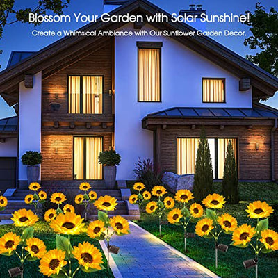 Solar Sunflower Lights, LED Garden Solar Lights, Outdoor for Patio Lawn Garden Yard Pathway Decoration Christmas Decoration Parties