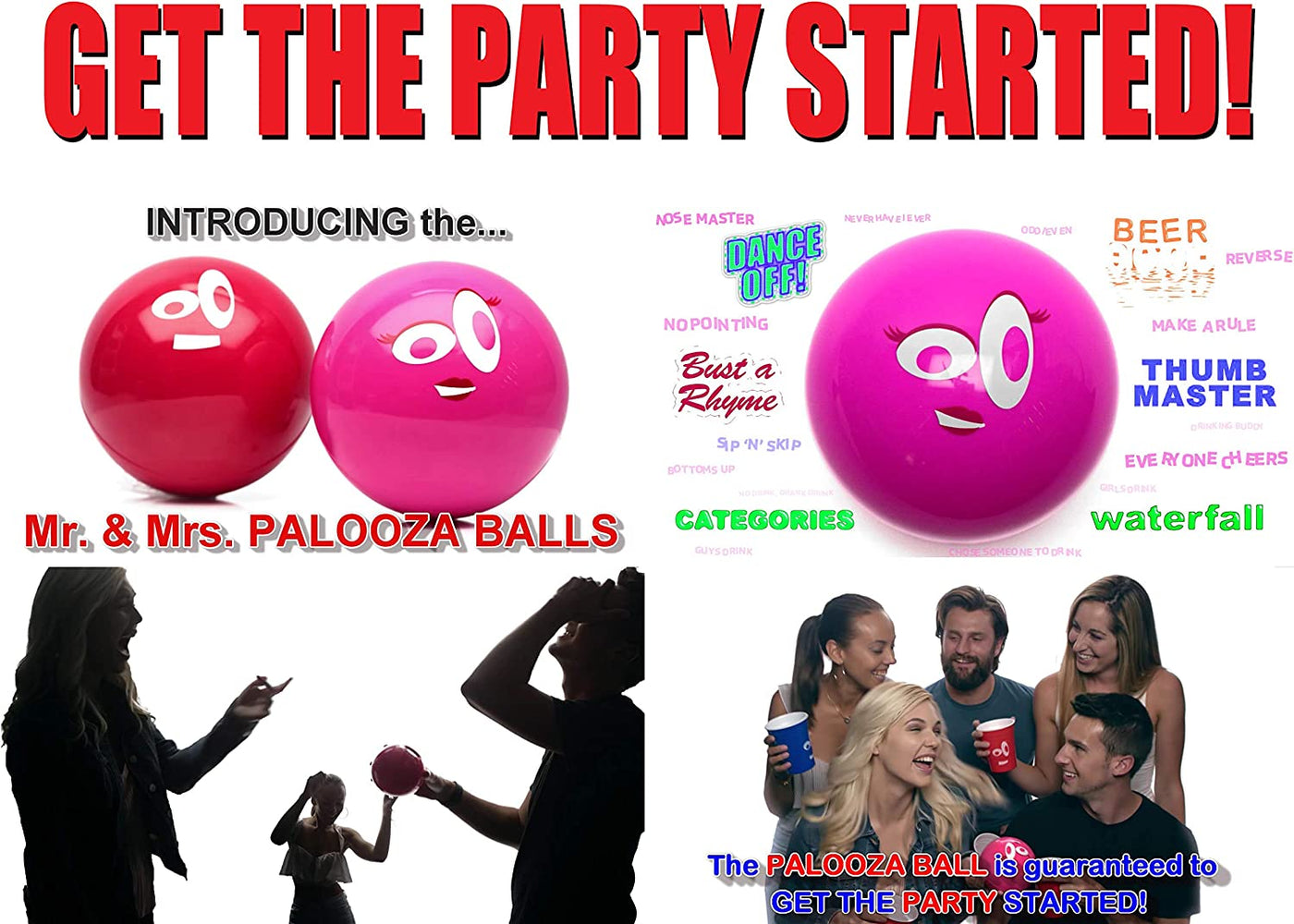 DRINK-A-PALOOZA PARTY BALL: Fun Drinking Games for Adults & Party Game Nights, Bachelor / Bachelorette Parties, Tailgating & Camping Games