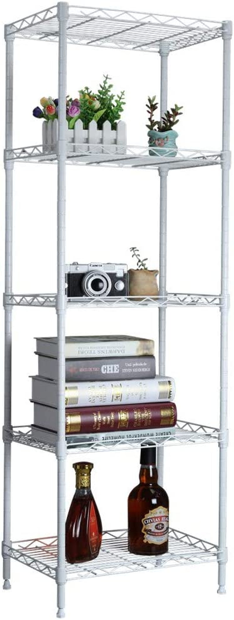 5-Shelf Wire Metal Storage Rack with Adjustable Shelves