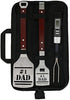  BBQ Grill Tools Set Gift for Dad, 4 Piece Set, Number 1 Dad Tongs, Spatula, Digital Thermometer and Case