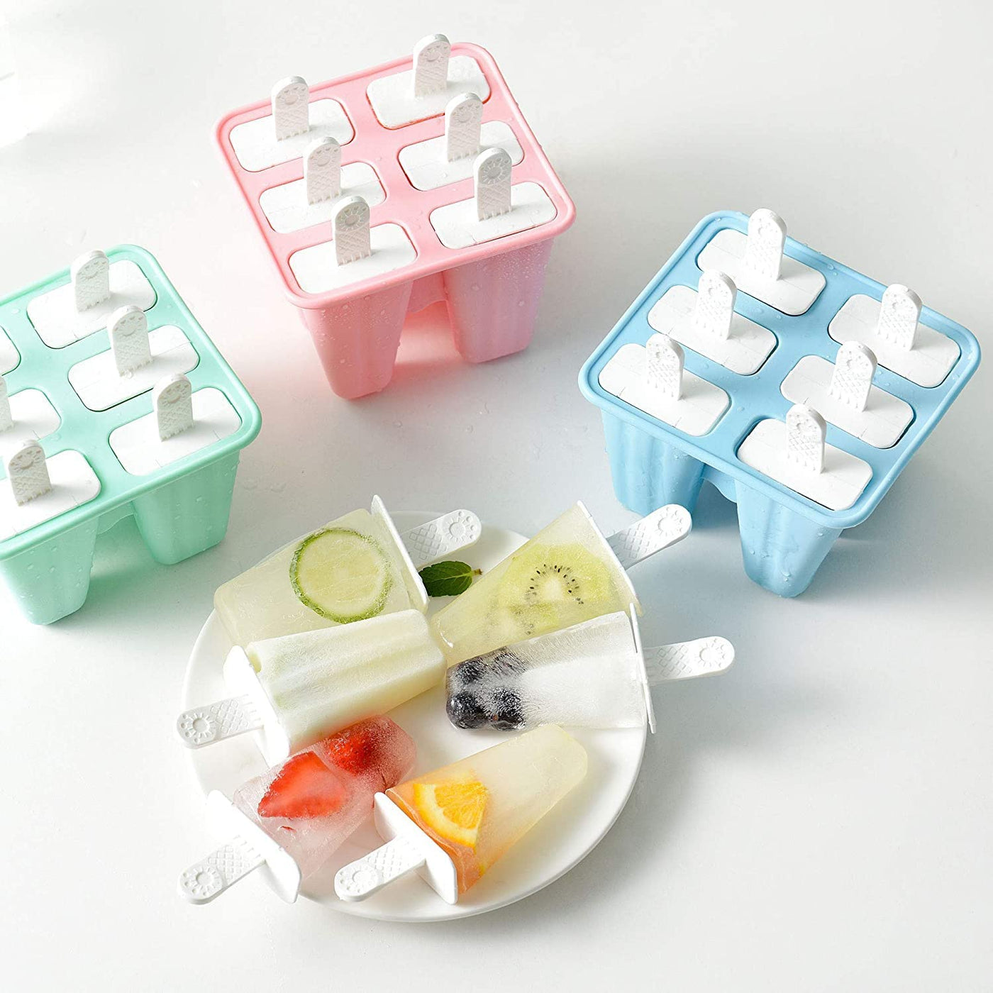 Popsicles Molds - Moldes para Paletas de Helado - Premium Silicone Ice Cream & Ice Pop Mold Set, BPA Free (6 Cavities)