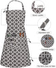  Kitchen Cooking Aprons with 3 Pockets for Men Women - Cotton Adjustable Professional Grade Chef Apron for Kitchen, BBQ & Grill (Dark Gray)