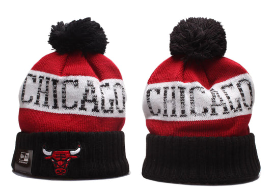 New Era Official NBA Sideline Sport Embroidered Cuffed Knit Hat with Pom