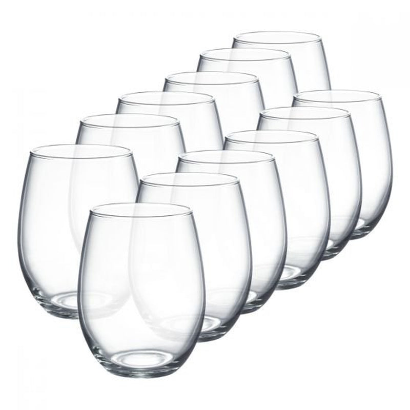 15 Oz. Cachet Clear Stemless Wine Glass 12 Piece Set