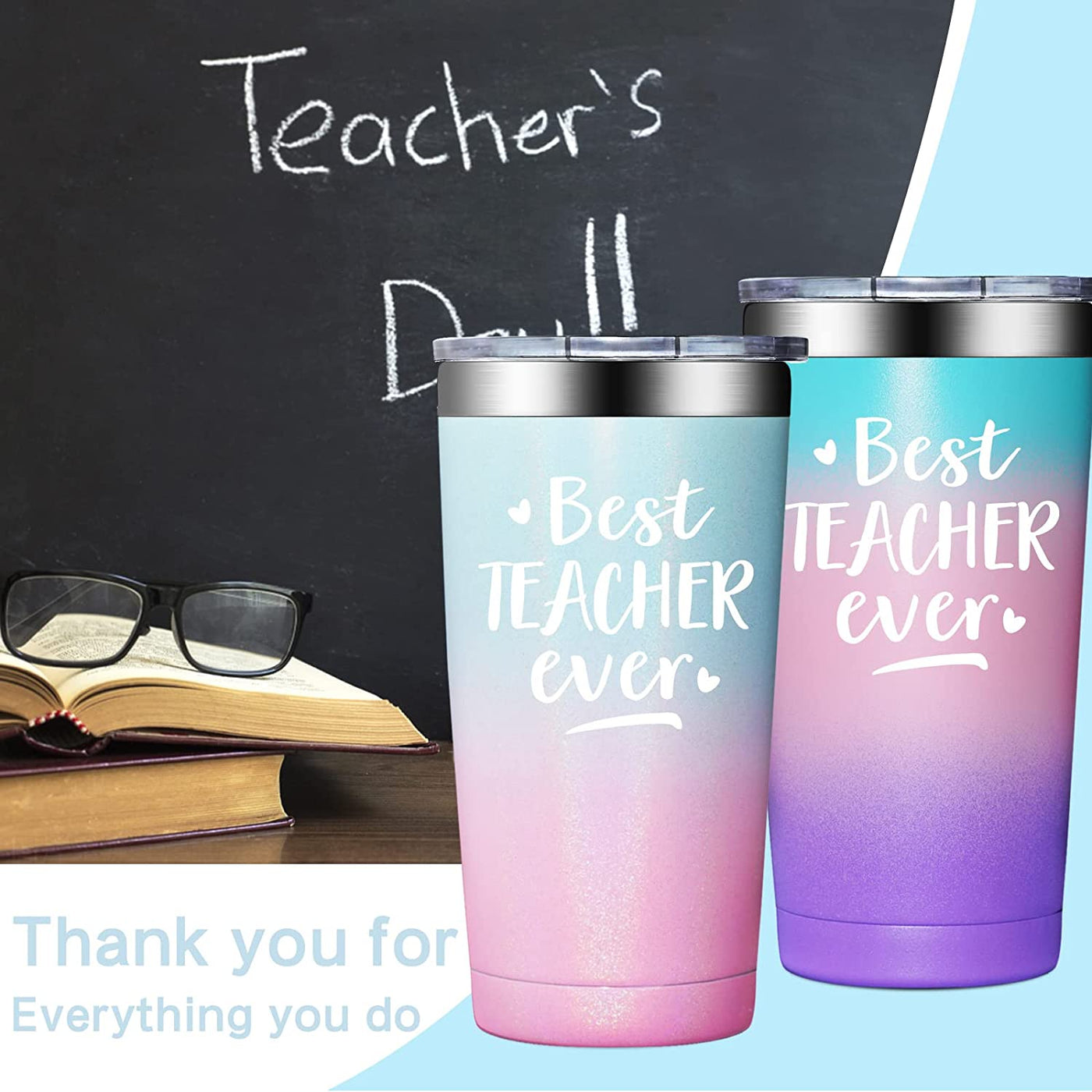Teacher Appreciation Gifts, Teacher Gifts for Women, End of Year Teacher, Retirement Gifts - Teacher Gifts from Student, Teachers Day Tumbler Cup
