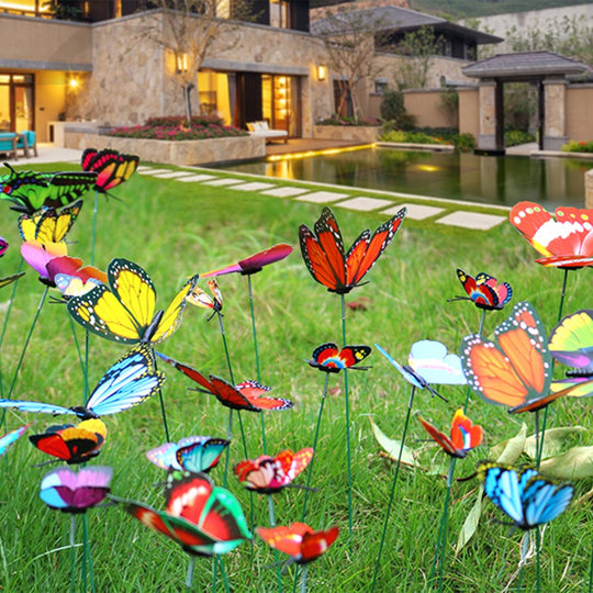 50 Pcs Garden Butterfly Stakes