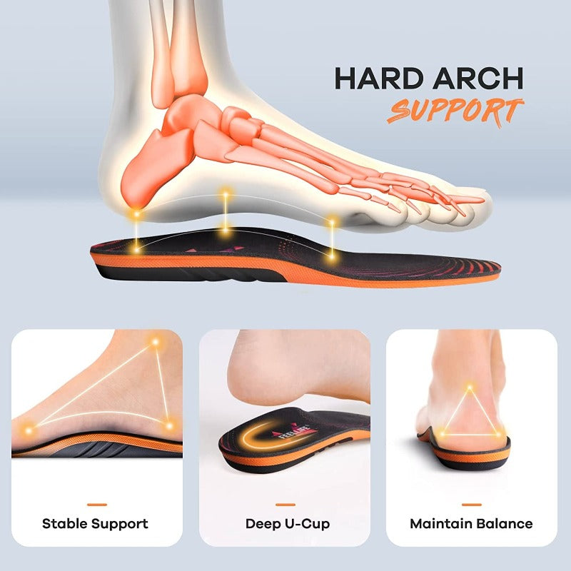1 Pair Plantar Fasciitis Relief Shoe Insoles, Arch Support Insoles, Trim to Fit