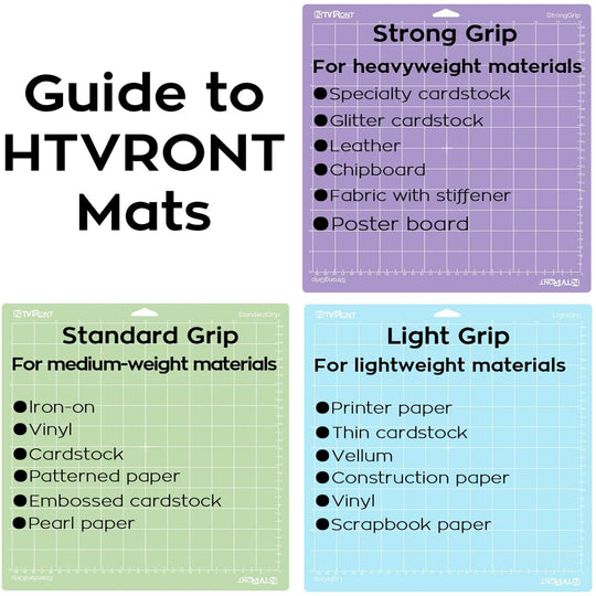 3 Pack Cutting Mat 12X12(Standardgrip,Lightgrip,Stronggrip,Fabricgrip) for Cricut Explore Air 2/Air/One,Variety Adhesive Sticky Cutting Mats Accessories for Cricut