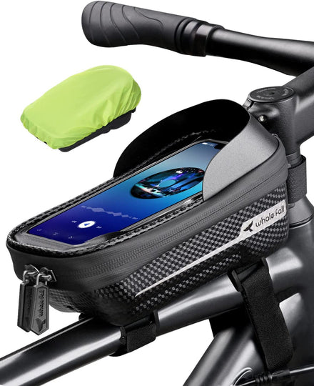  Bike Phone Holder Bike Phone Mount, 3D Hard Eva with 0.25mm Sensitive TPU Touch-Screen, with Rain Cover for Phones under 6.9''