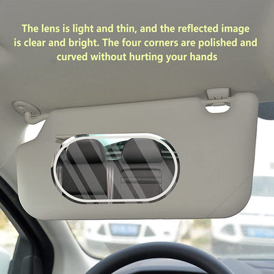 Oval HD Car Visor Vanity Mirror Shatterproof 