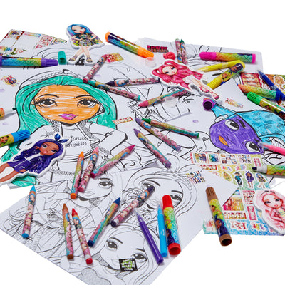 150 Pieces Rainbow High Girls Art Set Stickers Markers and Crayons for Kids 