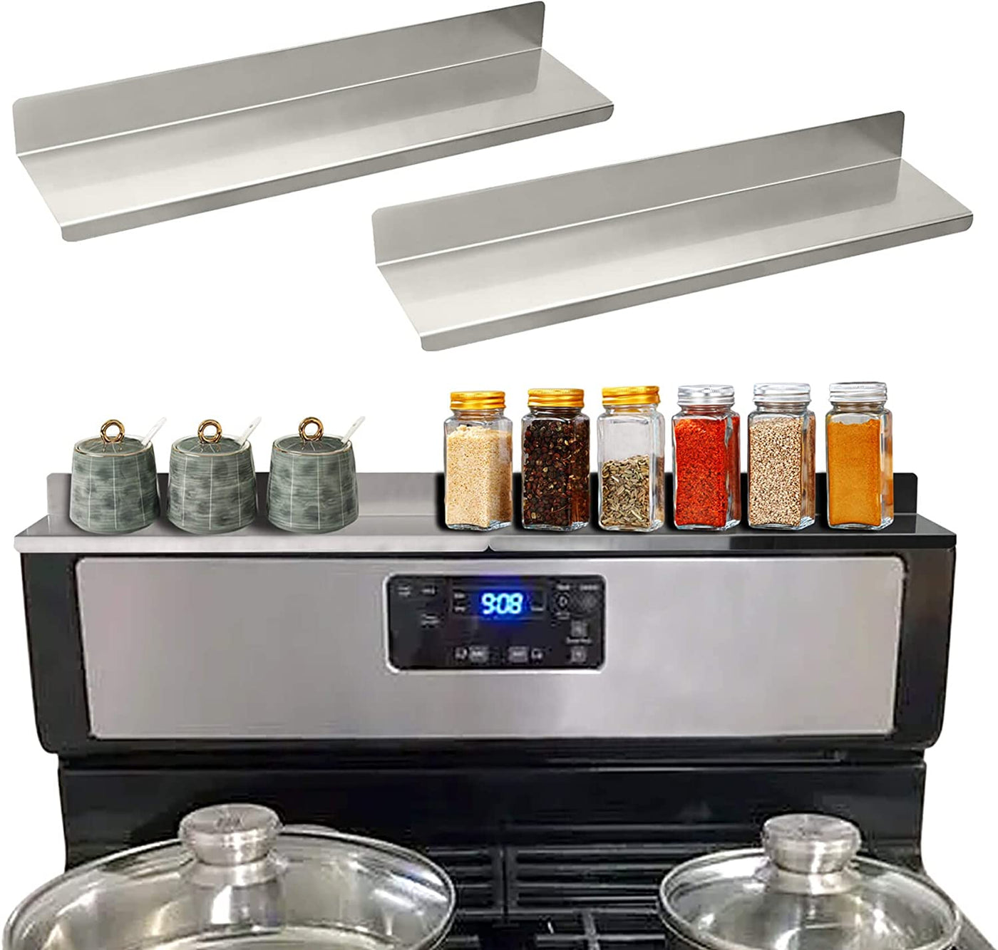 2PCS 15" Magnetic Stove Shelf 