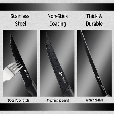  Knives Set Stainless Steel - Serrated Kitchen Steak Knives Set of 8 Pieces Dinner Knives Set - Steak Knives Set Dishwasher Safe