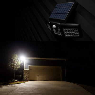 2 Pack Solar Motion Sensor Light Super Bright Outdoor 128 LED Security Lighting
