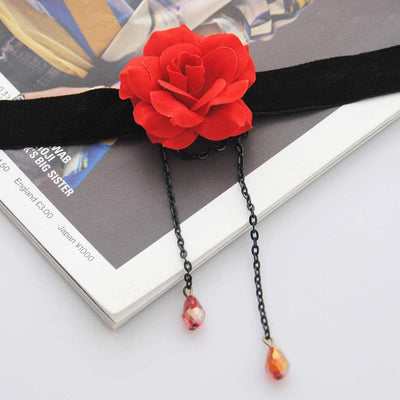  2PCS Rose Flower Choker