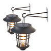 Solar Lantern Wall Lights, Outdoor - 2 Pack Wall Mounted Hanging Lanterns