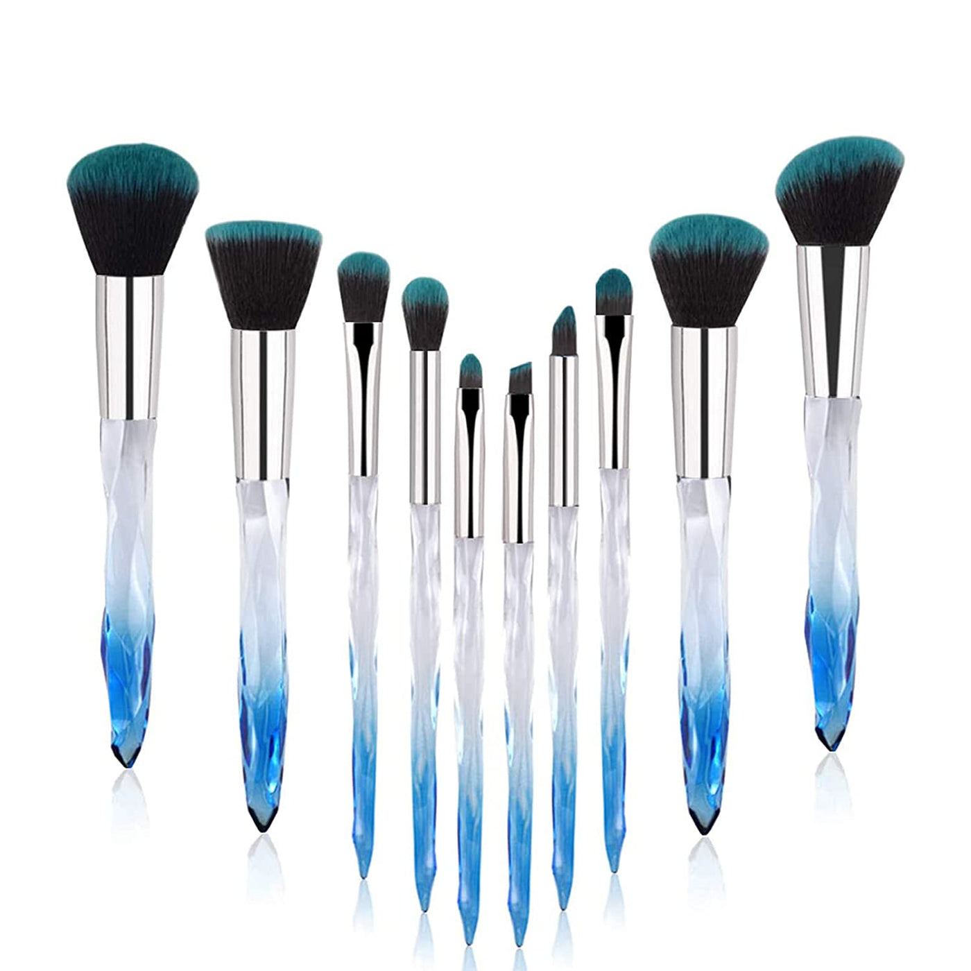 10pcs Colorful Diamond Cosmetic Kabuki Brushes 